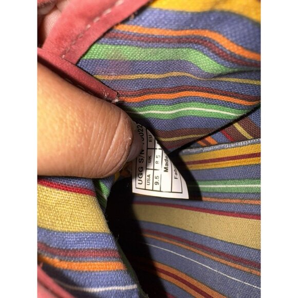 UGG Mens Cantrell Boot Size 9.5 Red Suede Canvas Casual Chukka Vibram Sole Shoe - Picture 8 of 8